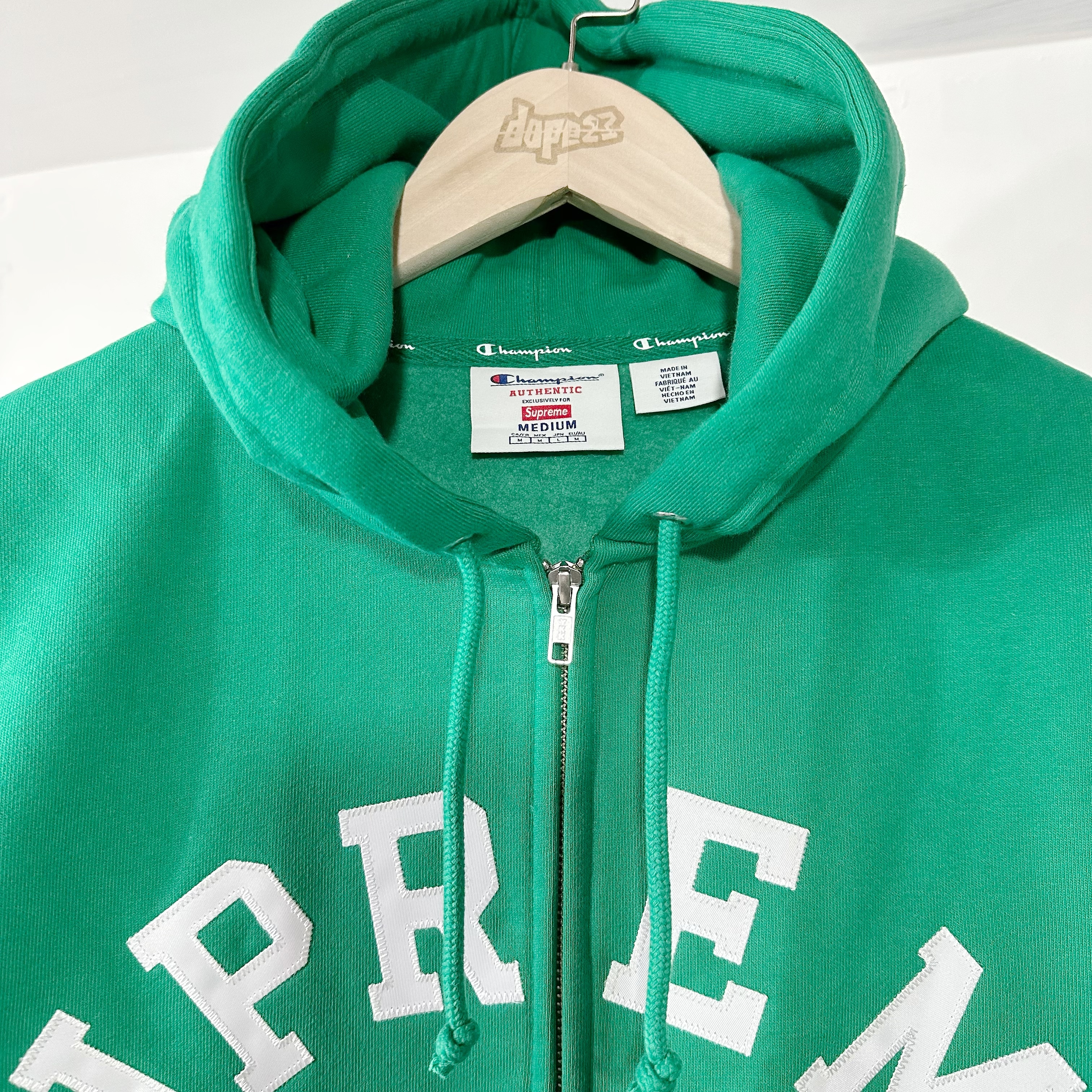 Supreme SS24 Champion Zip Up Hooded Sweatshirt Green