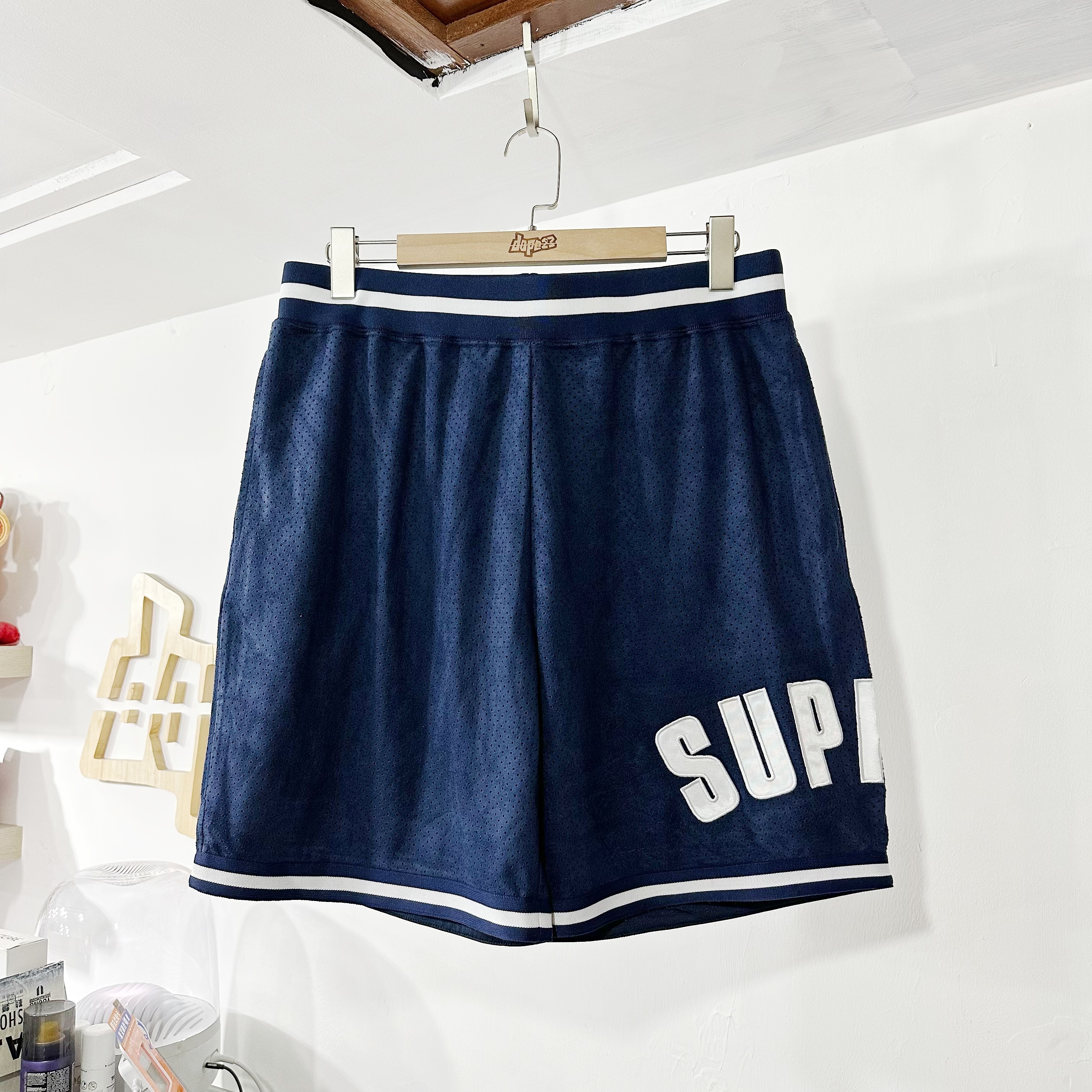 Supreme SS24 Ultrasuede Mesh Short Navy
