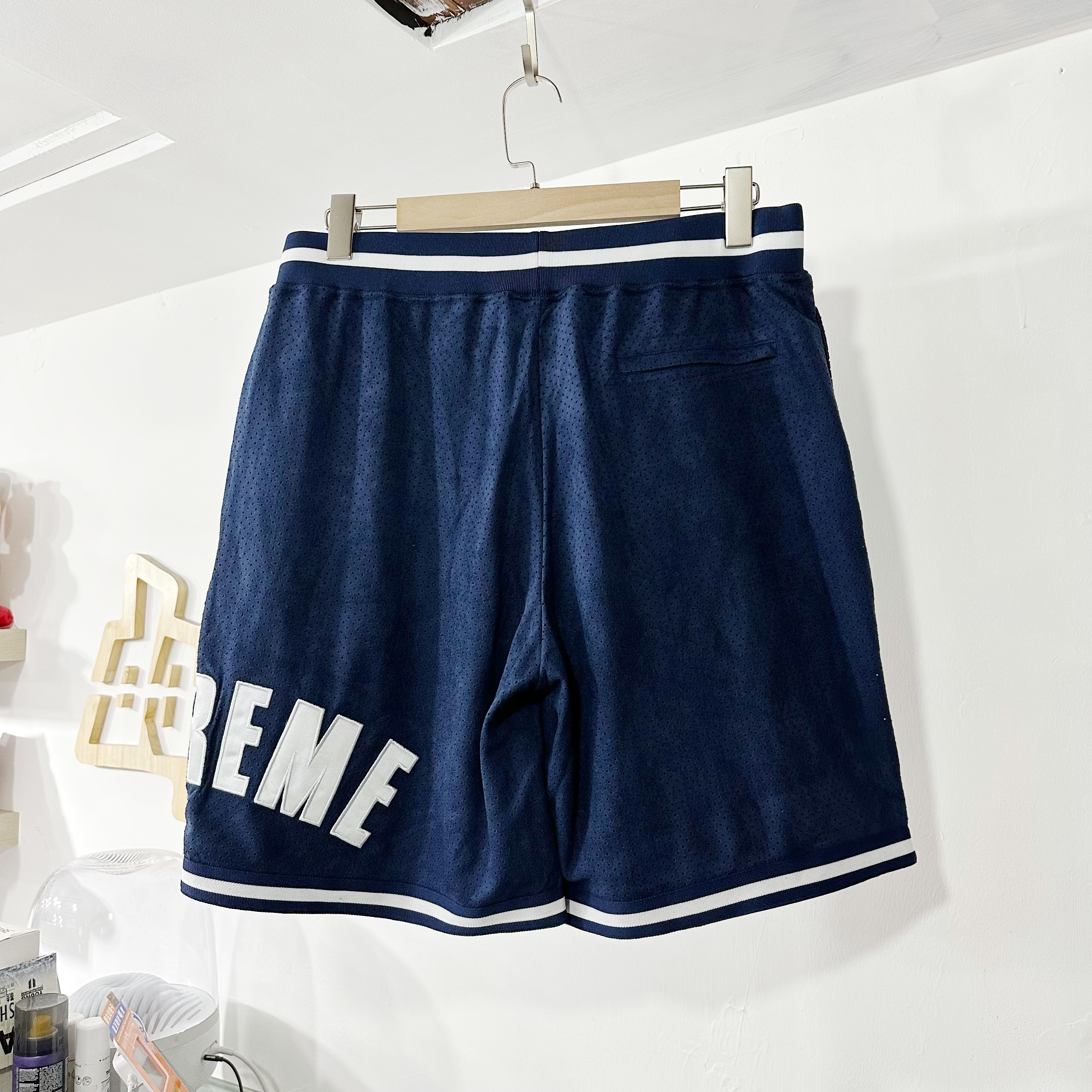 Supreme SS24 Ultrasuede Mesh Short Navy