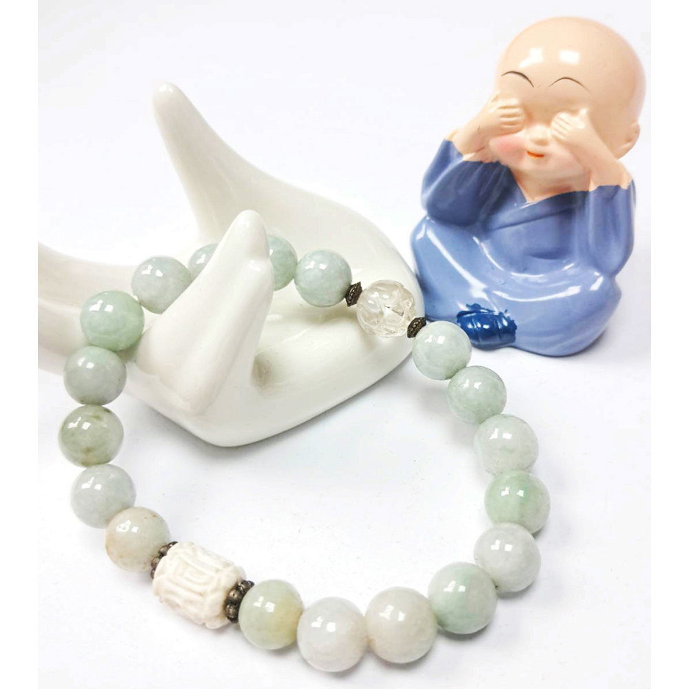 六字真言{硨磲}+玉手珠 8mm【十方】139343