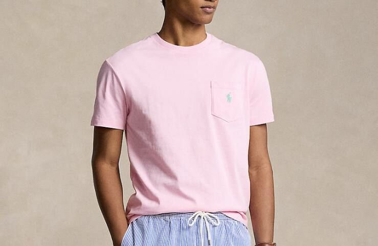 [U] POLO RALPH LAUREN CLASSIC FIT T-SHIRT,PINK, 710704248223-PINK (UPR252)