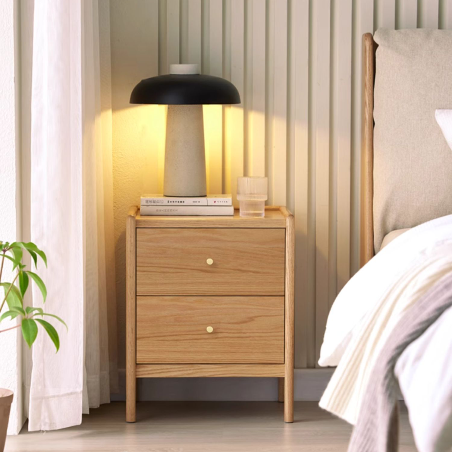 京典實木床頭櫃A款 JD-N1021