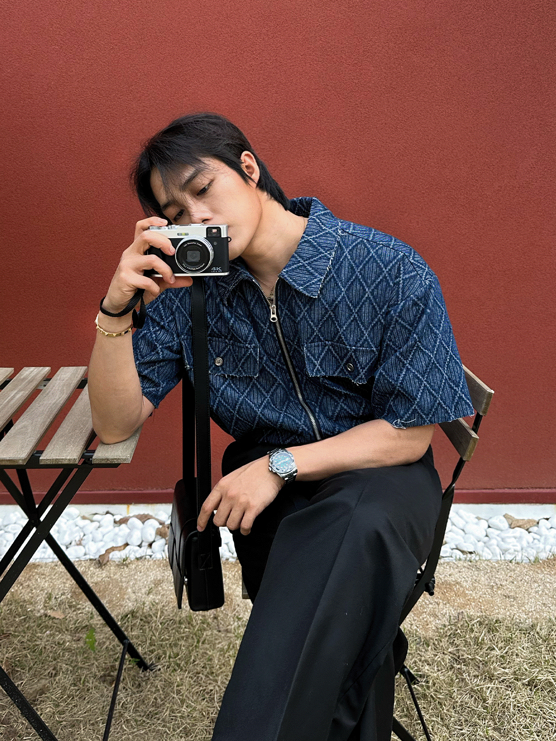 Fusiya剪裁拉鍊牛仔夾克