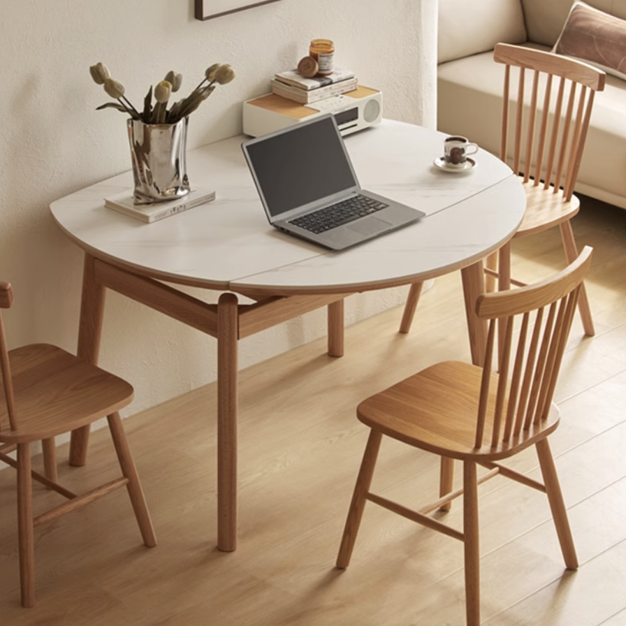 京典實木折疊圓餐桌  JD-N1116