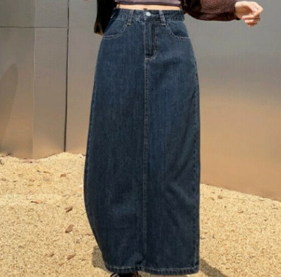 Hot selling back slit denim skirt [blue gray] [XS-2XL] (please contact customer service to confirm the delivery size after placing the order)
