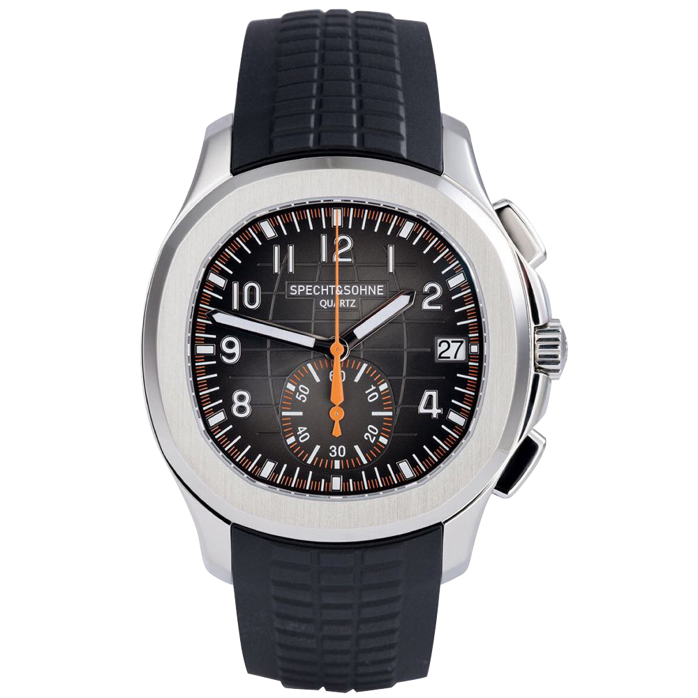 【SPECHT&SOHNE 施沛索恩】海底探險家手雷系列  SP0006 地球格紋太陽紋眩光 夜光計時石英錶-.