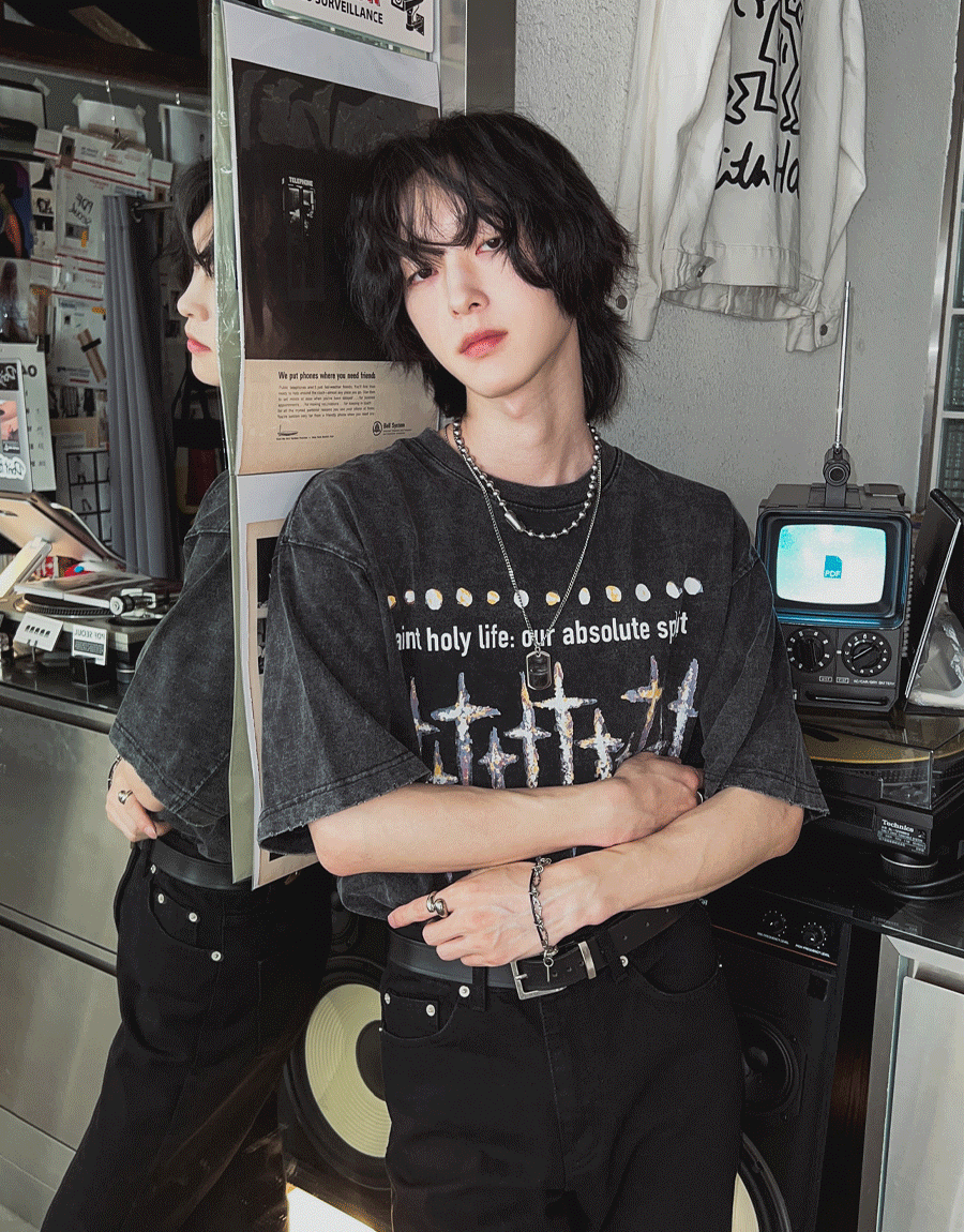 精神雪帕水洗短袖T恤