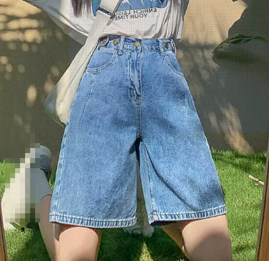 Hot selling elastic waist denim shorts [retro blue] [XS-XL size] (please contact customer service to confirm the delivery size after placing the order)