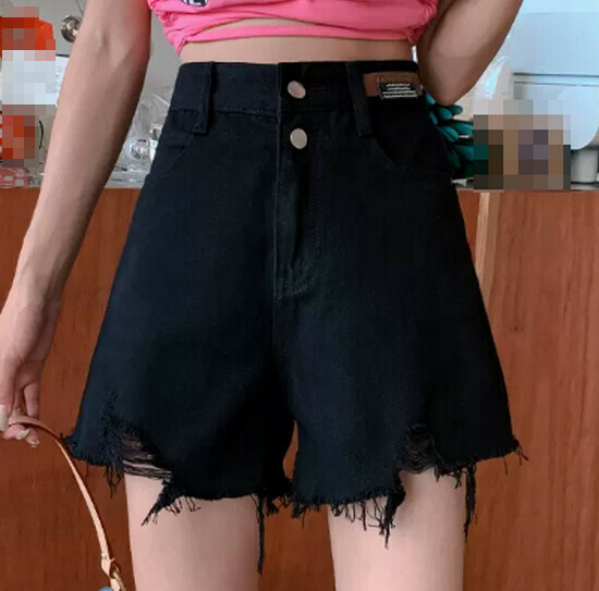 Hot selling high waist denim shorts [black] [XS-2XL size] (please contact customer service to confirm the delivery size after placing the order)