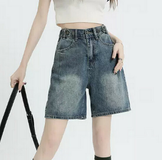 Hot selling washed denim shorts [dark blue] [XS-2XL size] (please contact customer service to confirm the delivery size after placing the order)