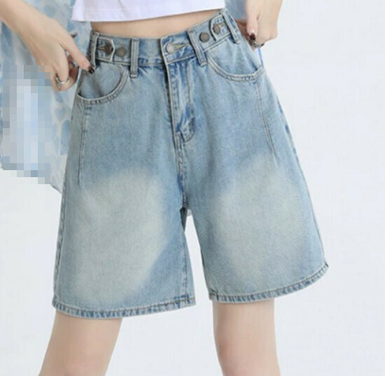 Hot selling washed denim shorts [light blue] [XS-2XL] (please contact customer service to confirm the delivery size after placing the order)