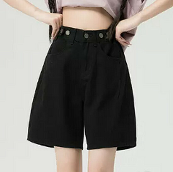 Hot selling washed denim shorts [black] [XS-2XL size] (please contact customer service to confirm the delivery size after placing the order)