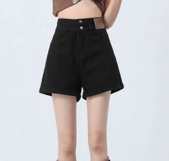 Hot selling rolled hem denim shorts [black] [sizes 25-32] (please contact customer service to confirm the delivery size after placing the order)