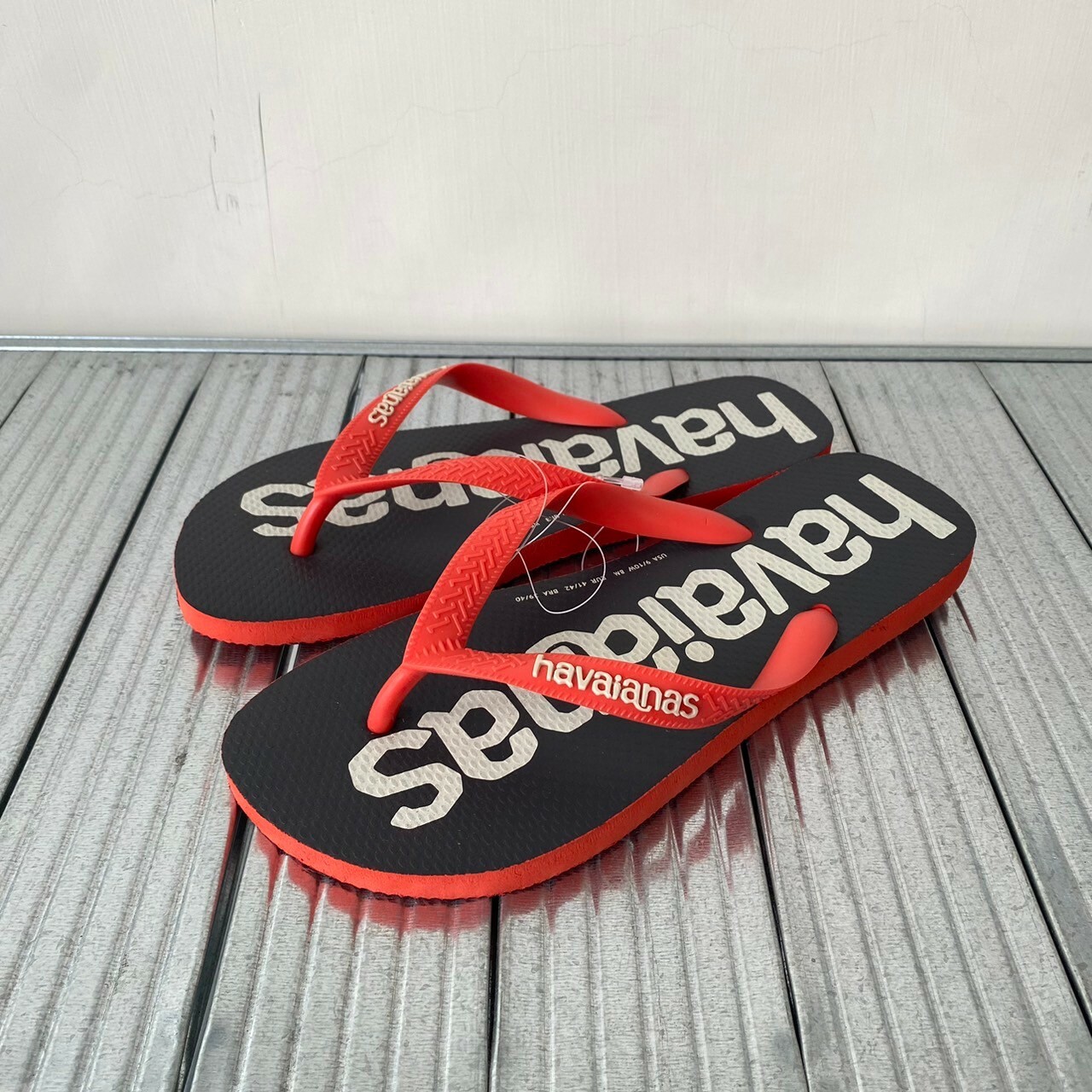 Havaianas 哈瓦仕 拖鞋 夾腳拖 寬帶 大Logo 紅黑 4145741-5023U