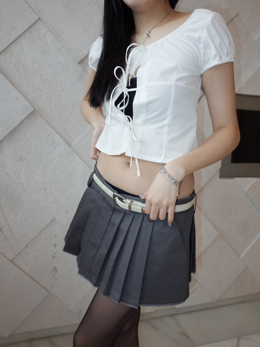 (4colors!) matte silver buckle leather belt