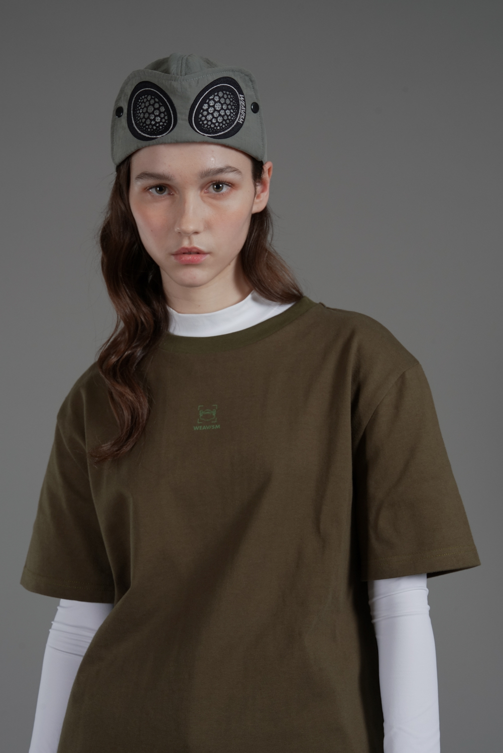 蟲目2-Way帽 - 灰綠