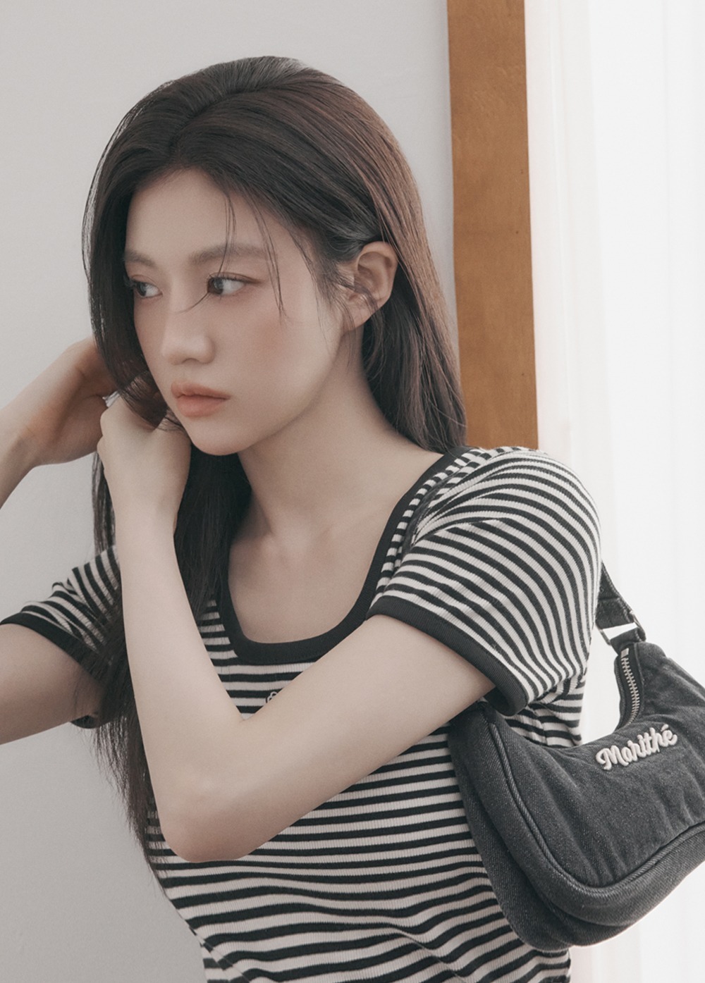 【MARITHEFRANCOISGIRBAUD】 EMBROIDERY LOGO SHOULDER BAG Marithé François Girbaud Embroidery Logo Shoulder Bag Light