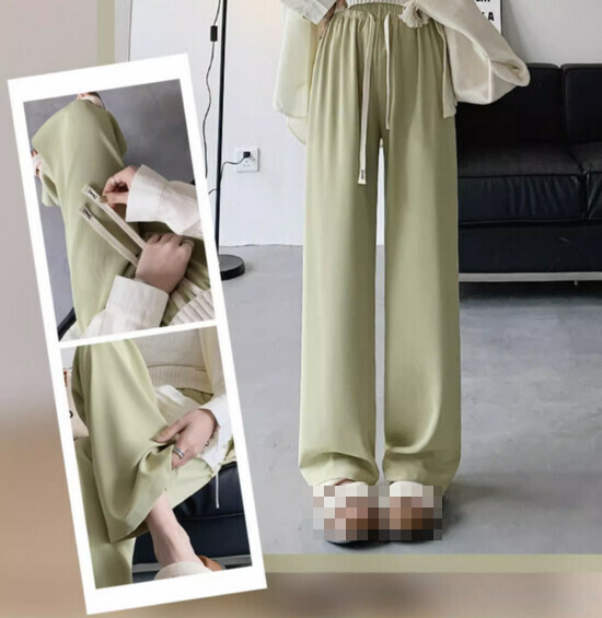 Hot selling thin loose casual pants [green regular style] [S-XL size] (please contact customer service to confirm the delivery size after placing the order)