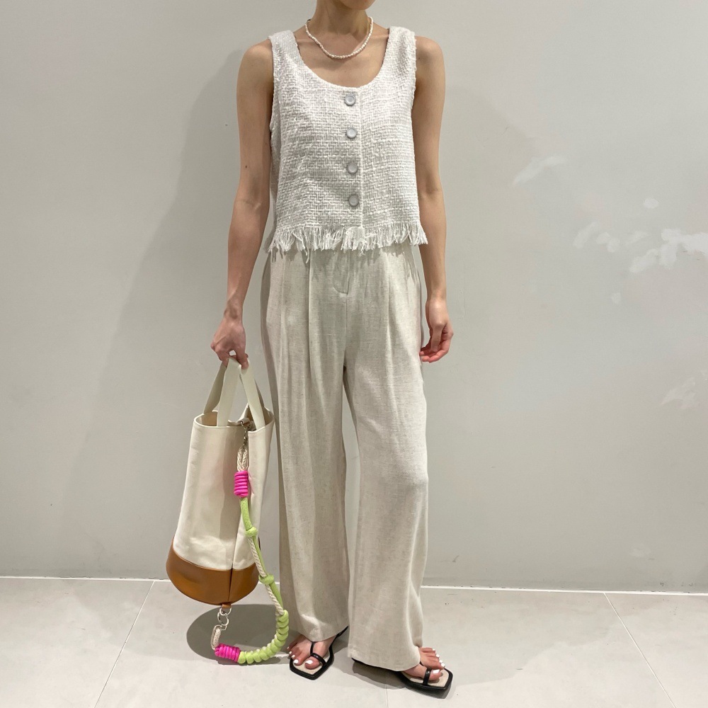 東大門流蘇感 粗花泥無袖上衣(4色)