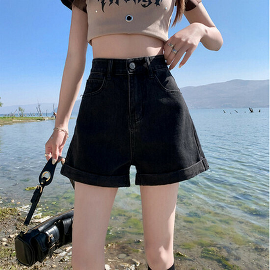 Hot Selling High Waist Denim Shorts [Nostalgic Blue] [XS-2XL] (please contact customer service to confirm the delivery size after placing the order)