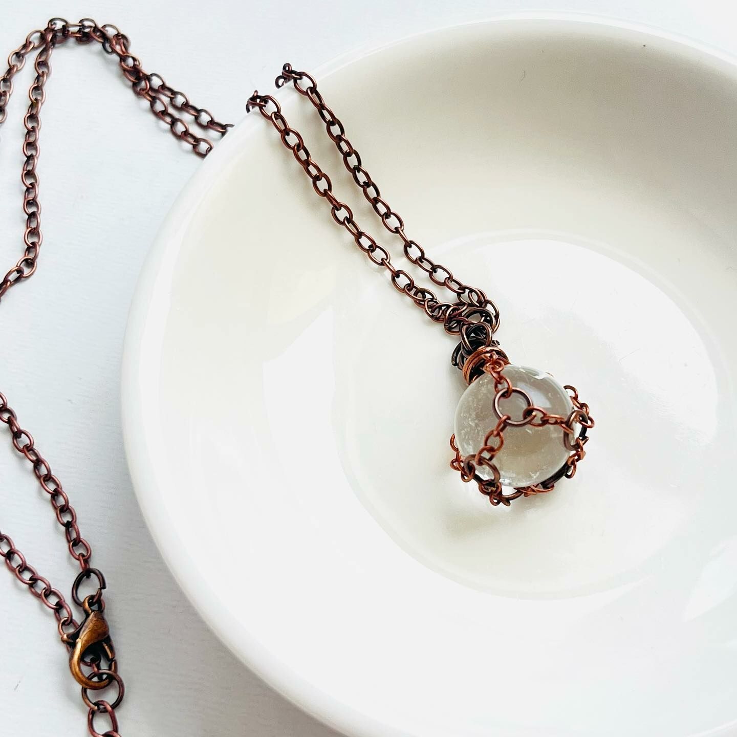 [原石] 白水晶球 項鍊