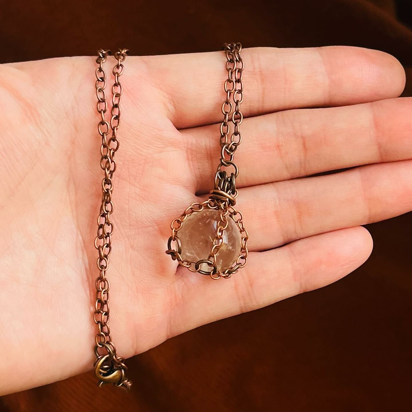 [原石] 白水晶球 項鍊