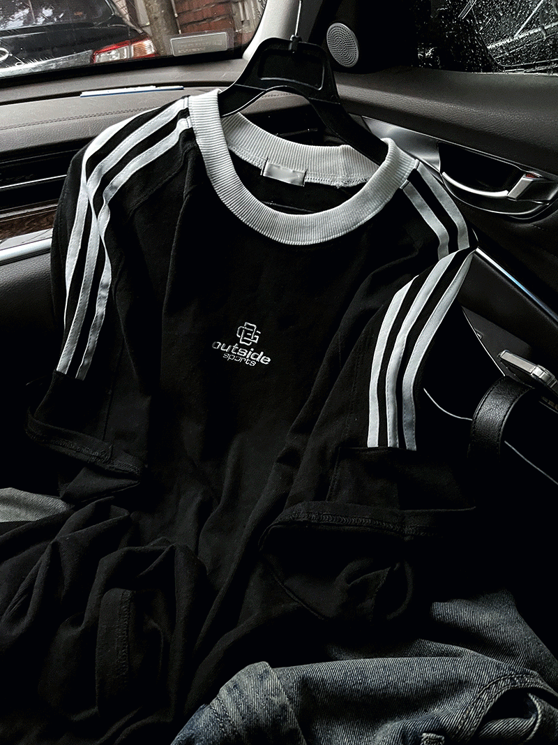 外側線條短袖T恤