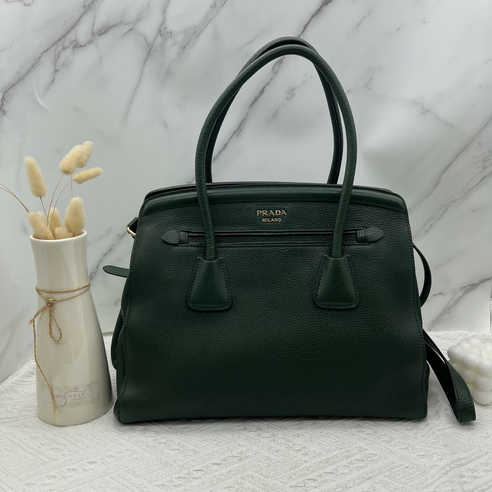Prada shoulder bag (forest green )