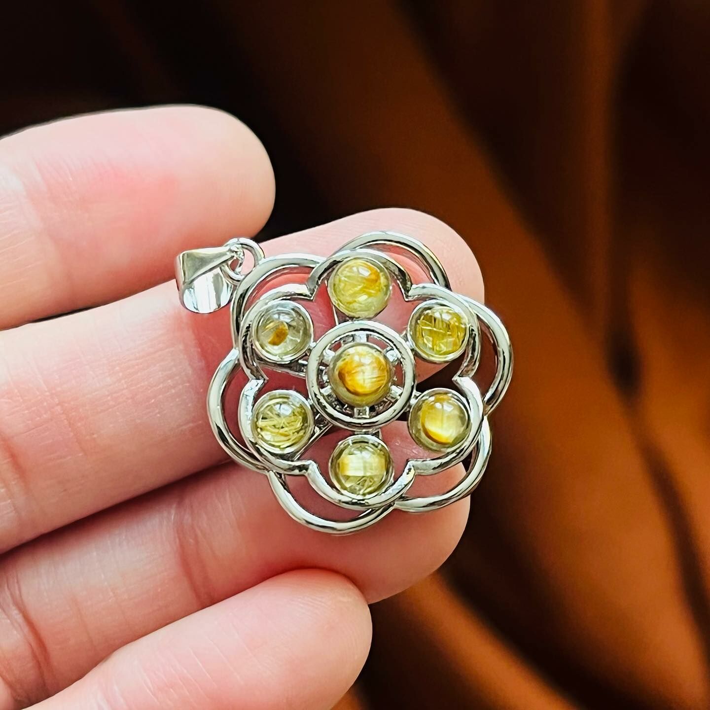 [原石] 鈦髮晶 轉運珠項鍊吊墜