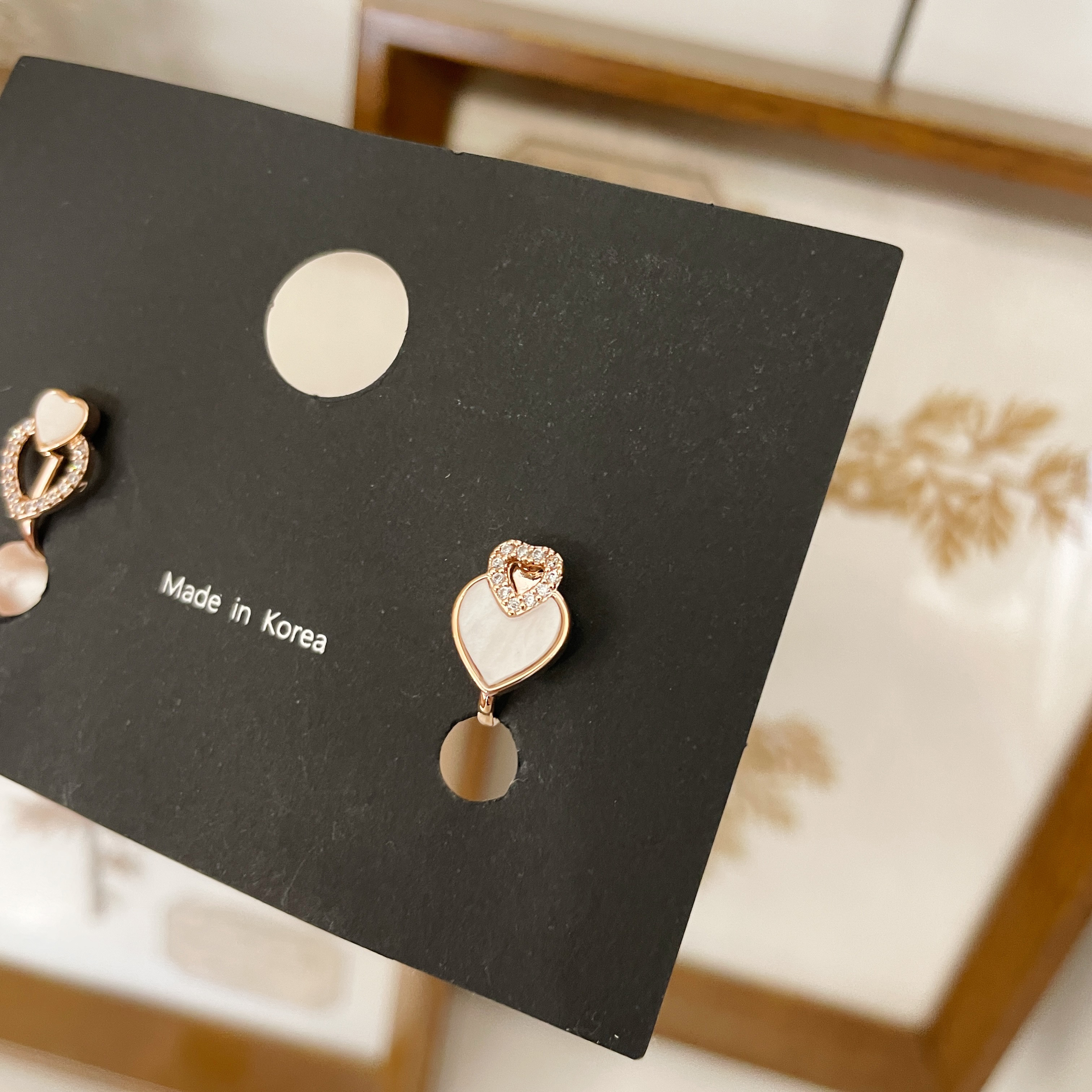 AC118 Rosegold Heart Ear Clip