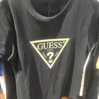 [S] GUESS WOMEN'S TRIANGLE BLING SHORT SLEEVE T-SHIRT,BLACK, YO2K9403-BLK (SGU558)
