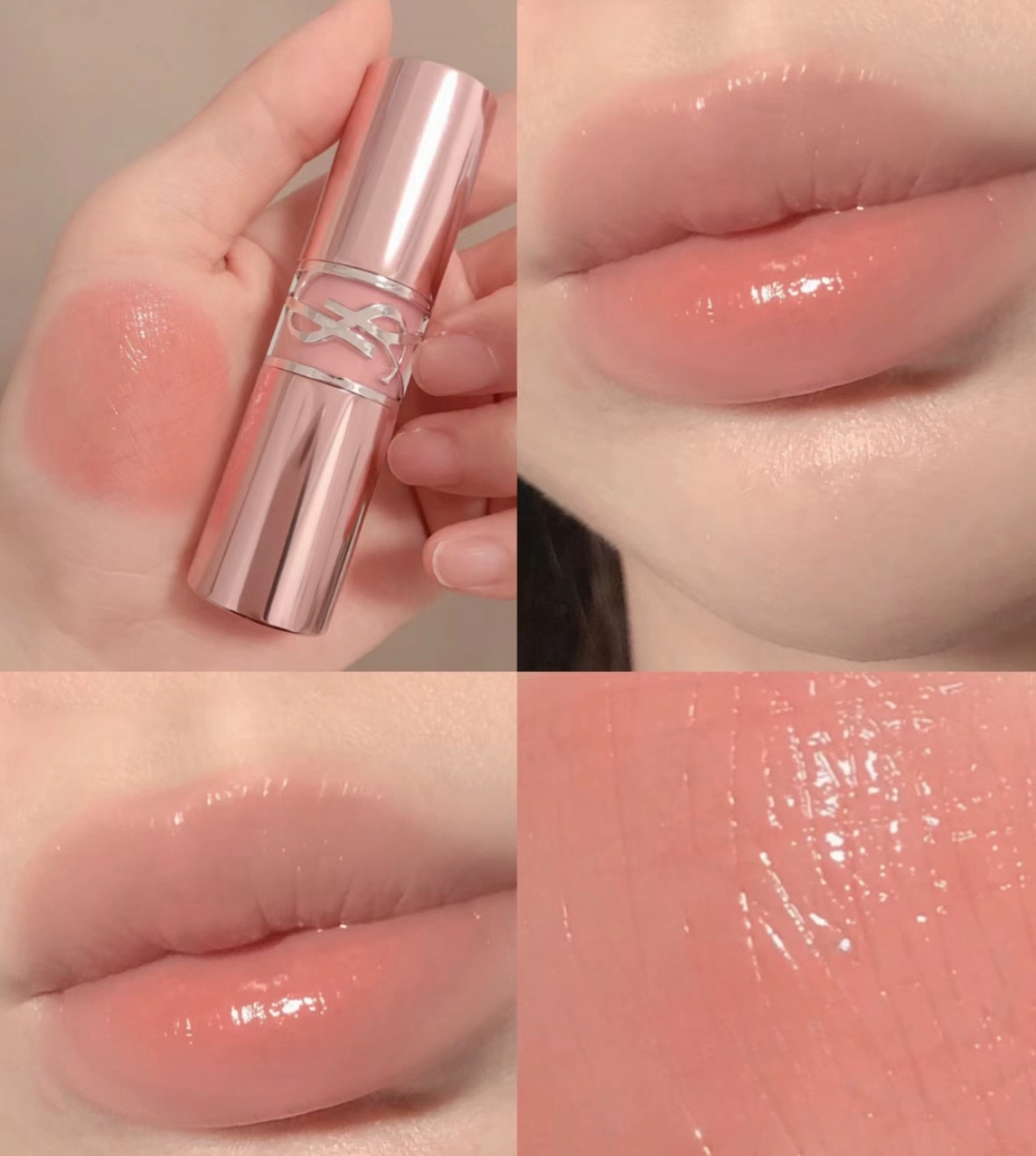 YSL Beauty 情迷亮彩潤唇膏（粉圓管) #3B ROSEWOOD BLUSH