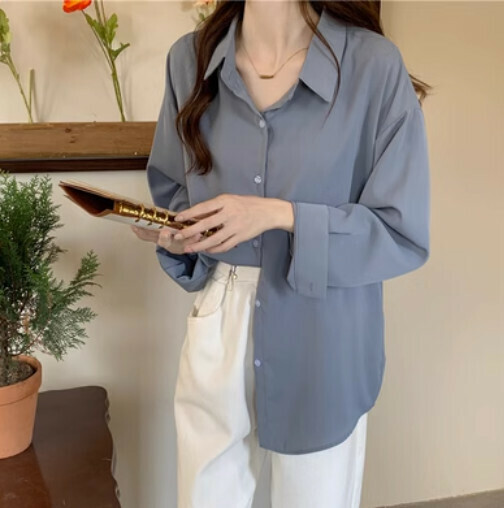 Slouchy Shirt (Fog Blue One-Size)