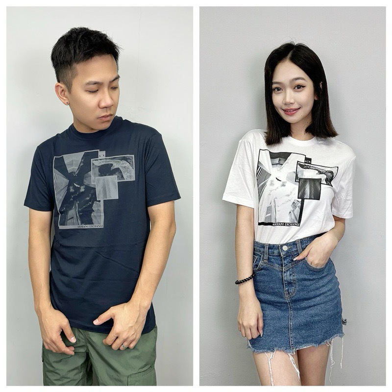 Armani Exchange AX 城市高空老鷹圖 短袖上衣 短袖 短T