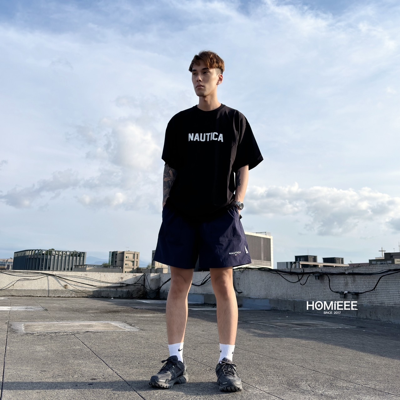 Nautica 83 Flag Cool Swim 短褲 涼感短褲 深藍 灰色 [NSP7544]