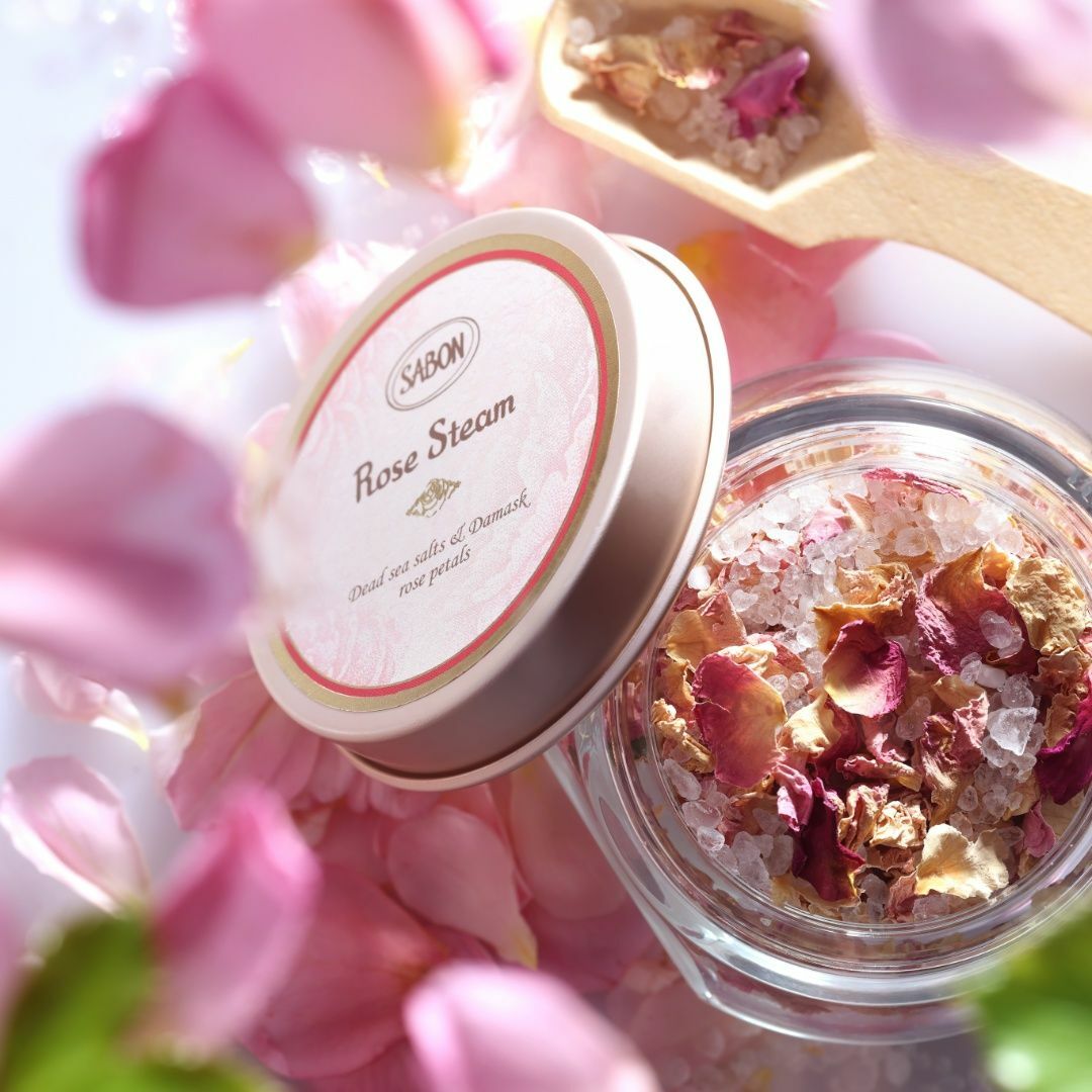 SABON Rose Steam Dead Sea Salts & Damask Rose Petals 60g