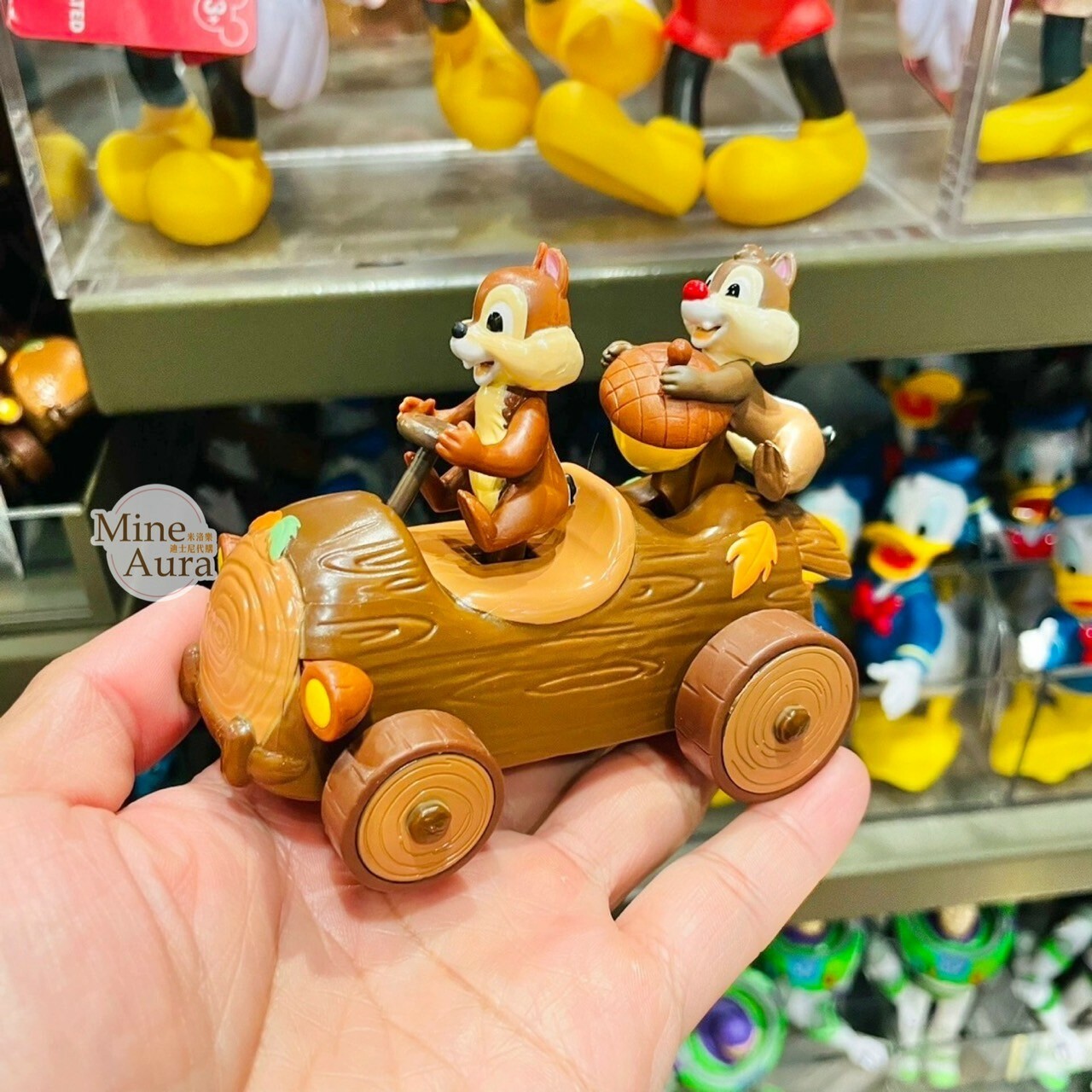 奇奇蒂蒂 Chip 'n Dale 木頭車造型 玩具 迴力車 -上海迪士尼樂園