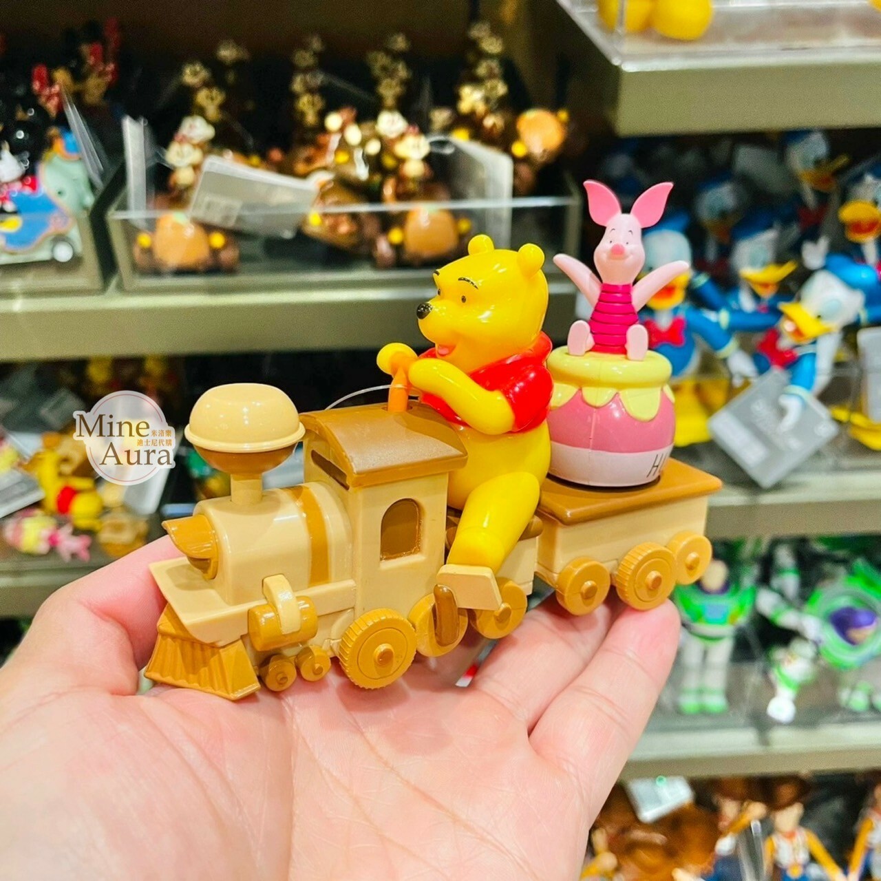 小熊維尼 Winnie the Pooh 小豬 皮傑 piglet 火車造型 玩具 迴力車 -上海迪士尼樂園