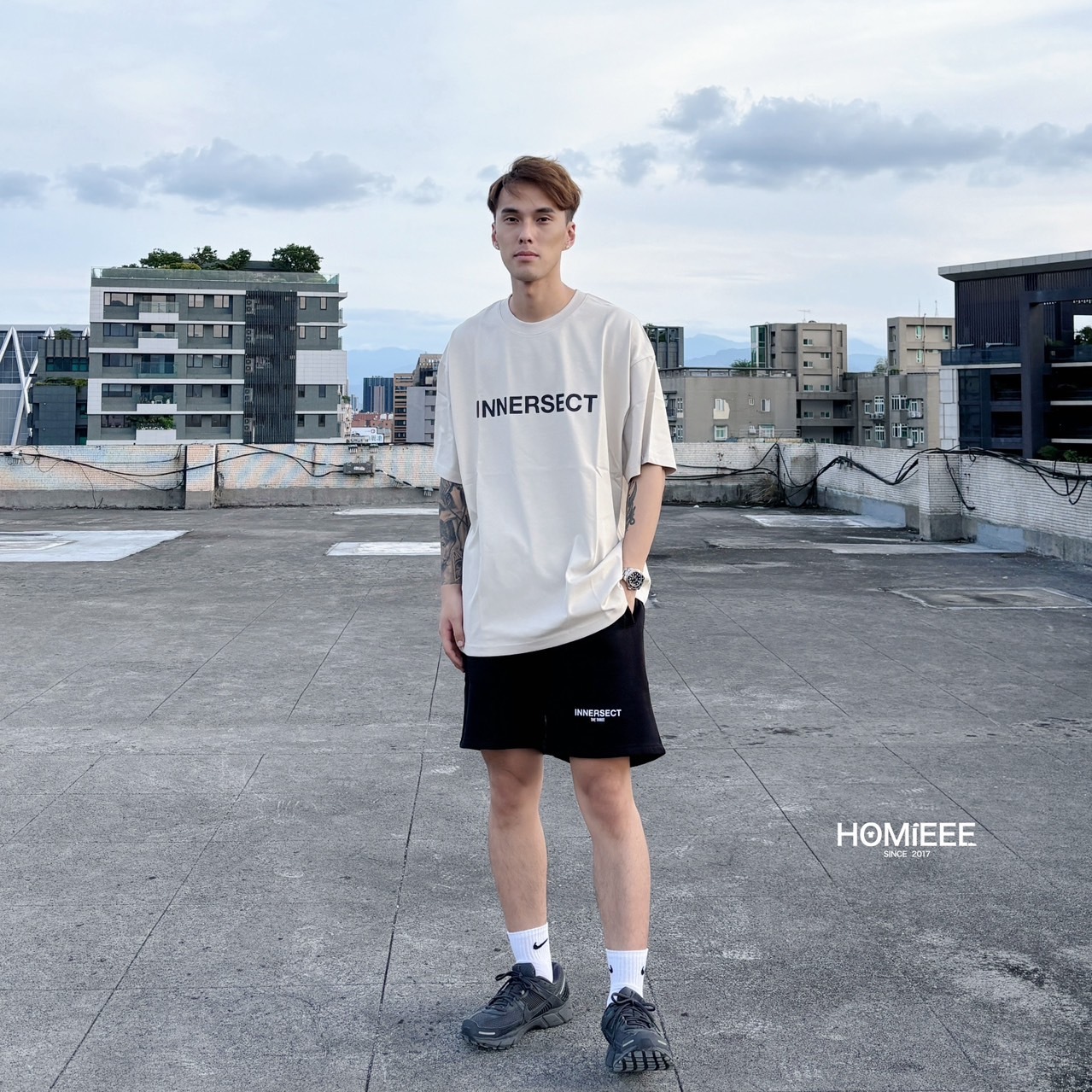 INNERSECT x Jerry Lorenzo 三生萬物短袖經典LOGO 碳灰白色黑色