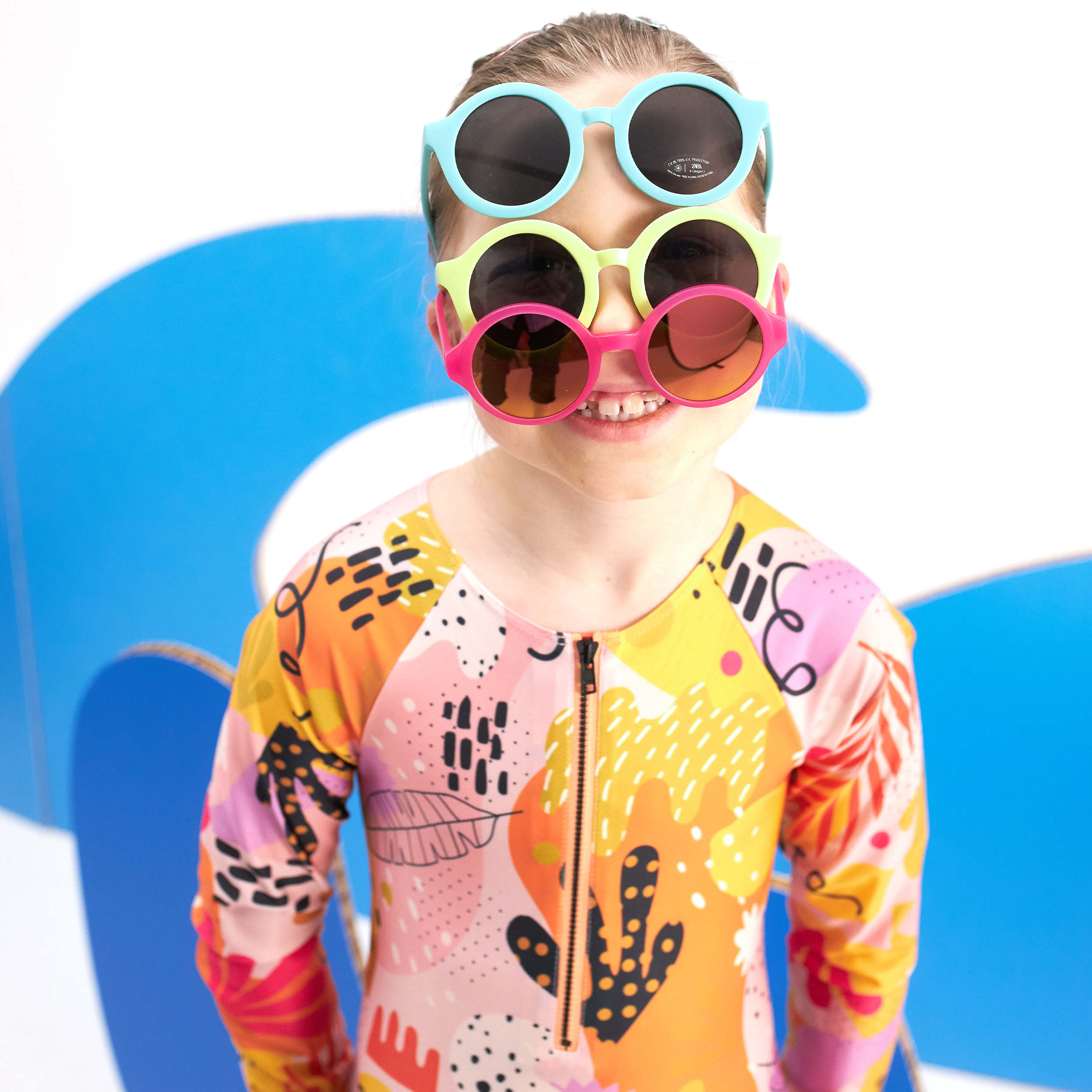 葉子 crazy leaves | 海廢再生抗UV兒童防曬泳衣系列 - 長袖連身