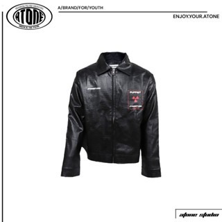 ATONE STUDIO新款 霧面 光黑 輻射 朋克 鱷魚紋 皮衣外套 夾克 “PUPPET”