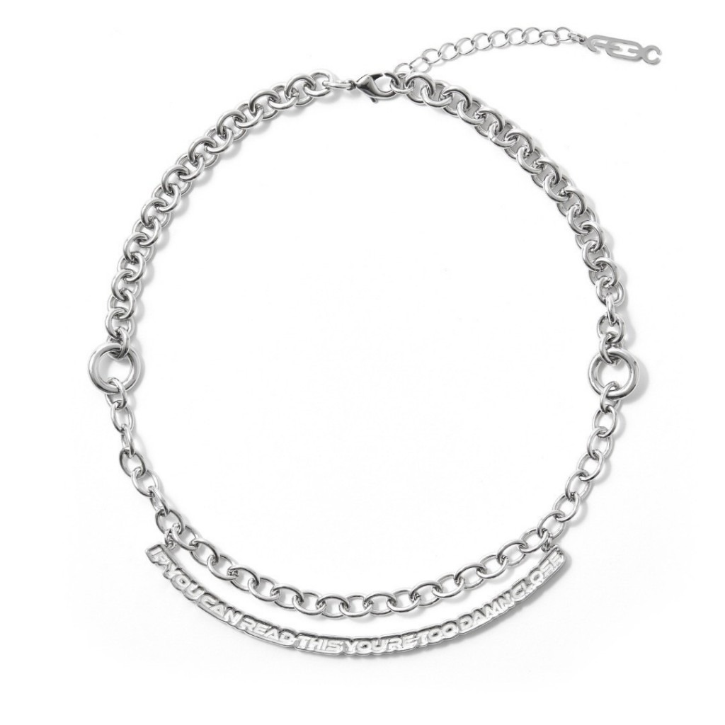 Fe3c 份量感 字體標語鏈條項鍊 兩色