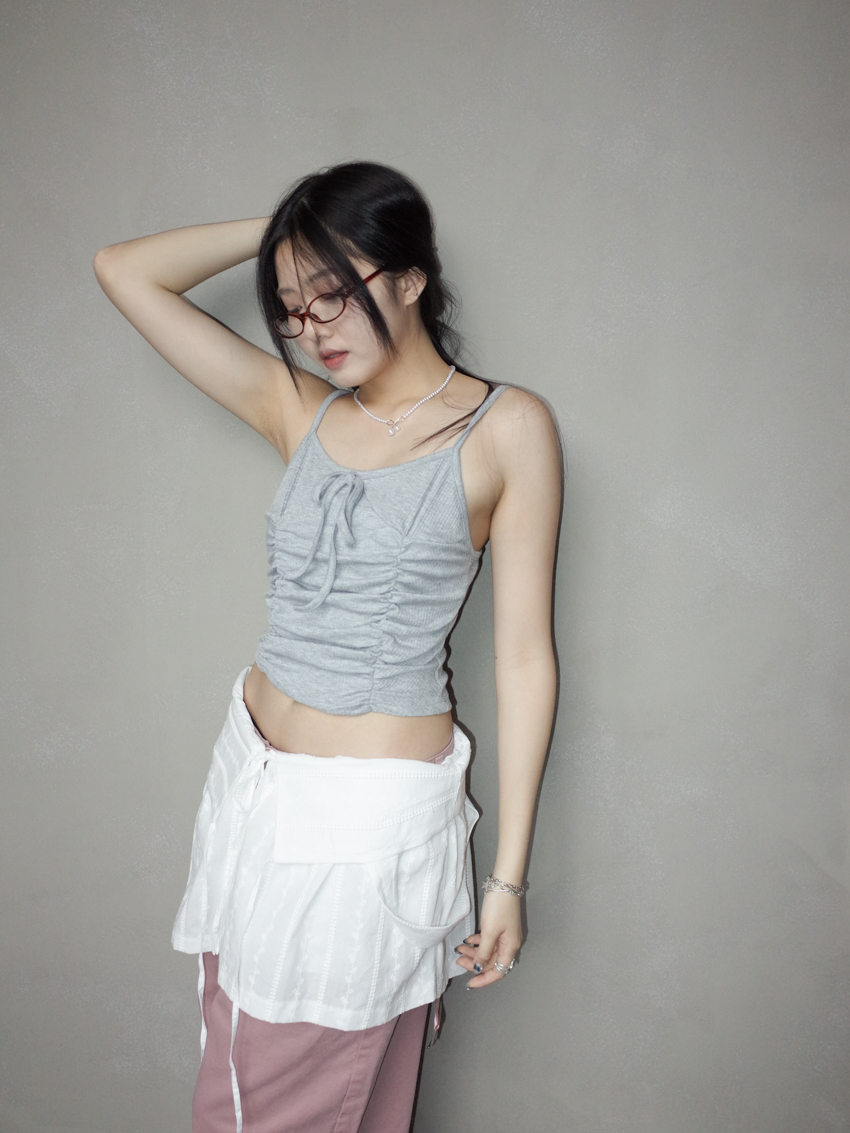 ruched 2way strappy vest