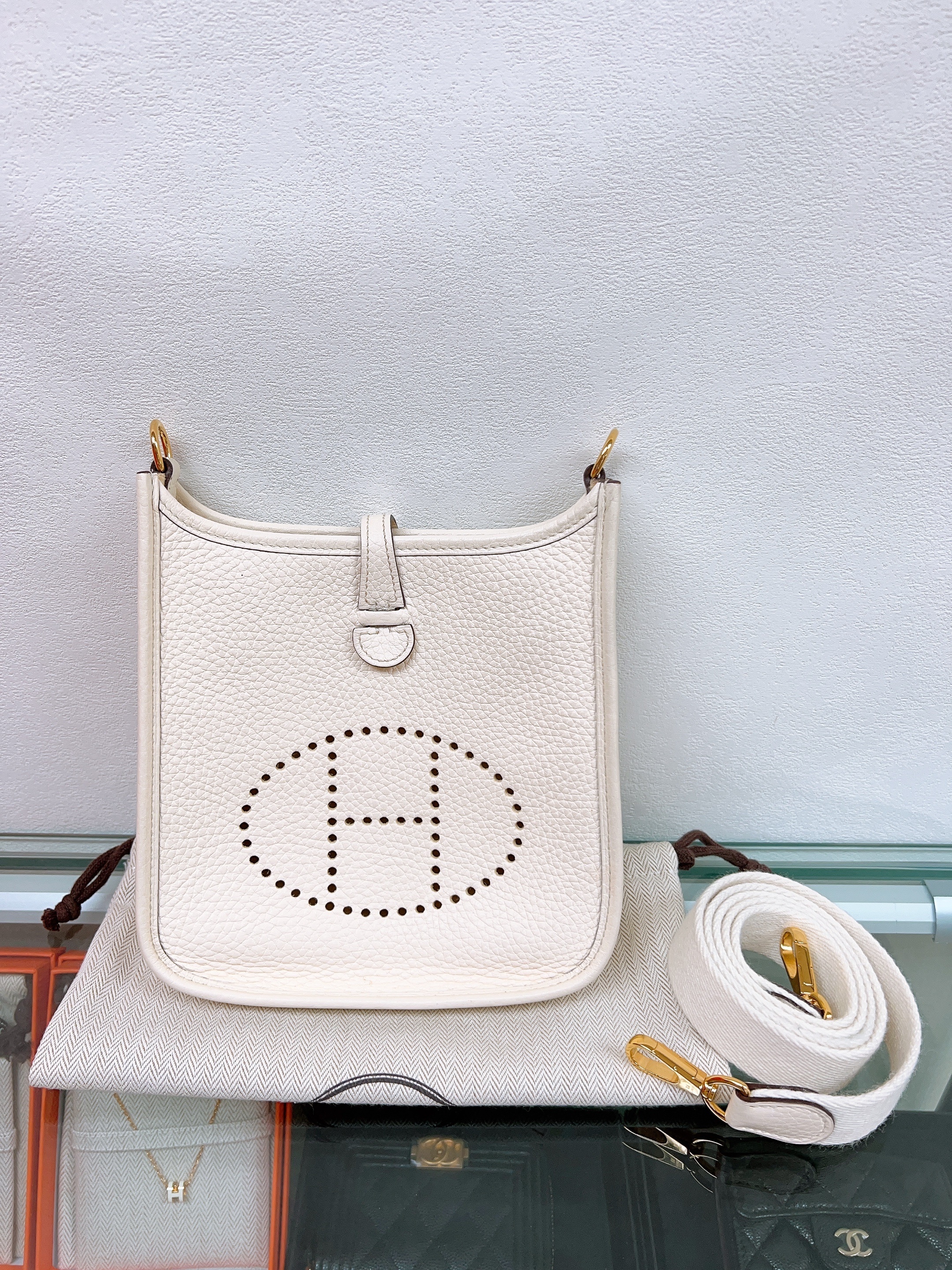 Hermes mini evelyne/ Nata GHW/ stamp Z