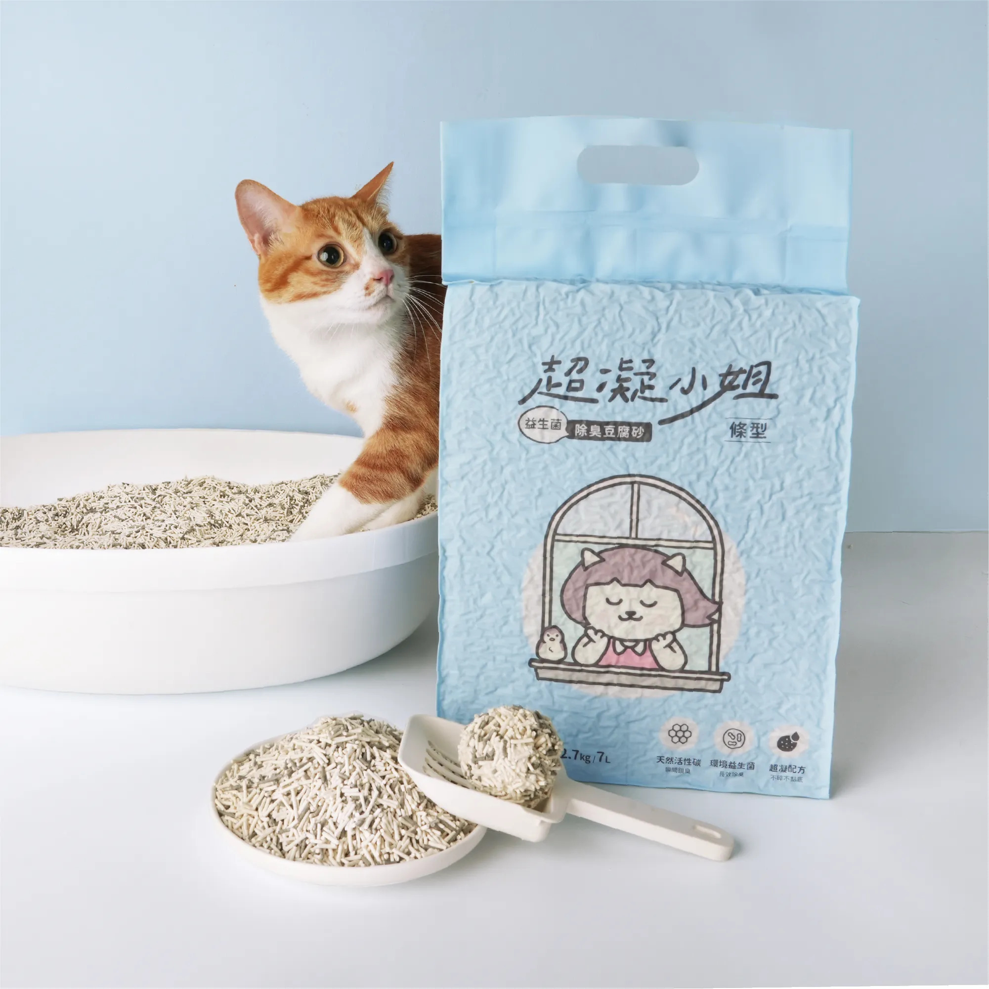 台灣超凝小姐｜益生菌除臭豆腐砂 (純淨原味) 7L