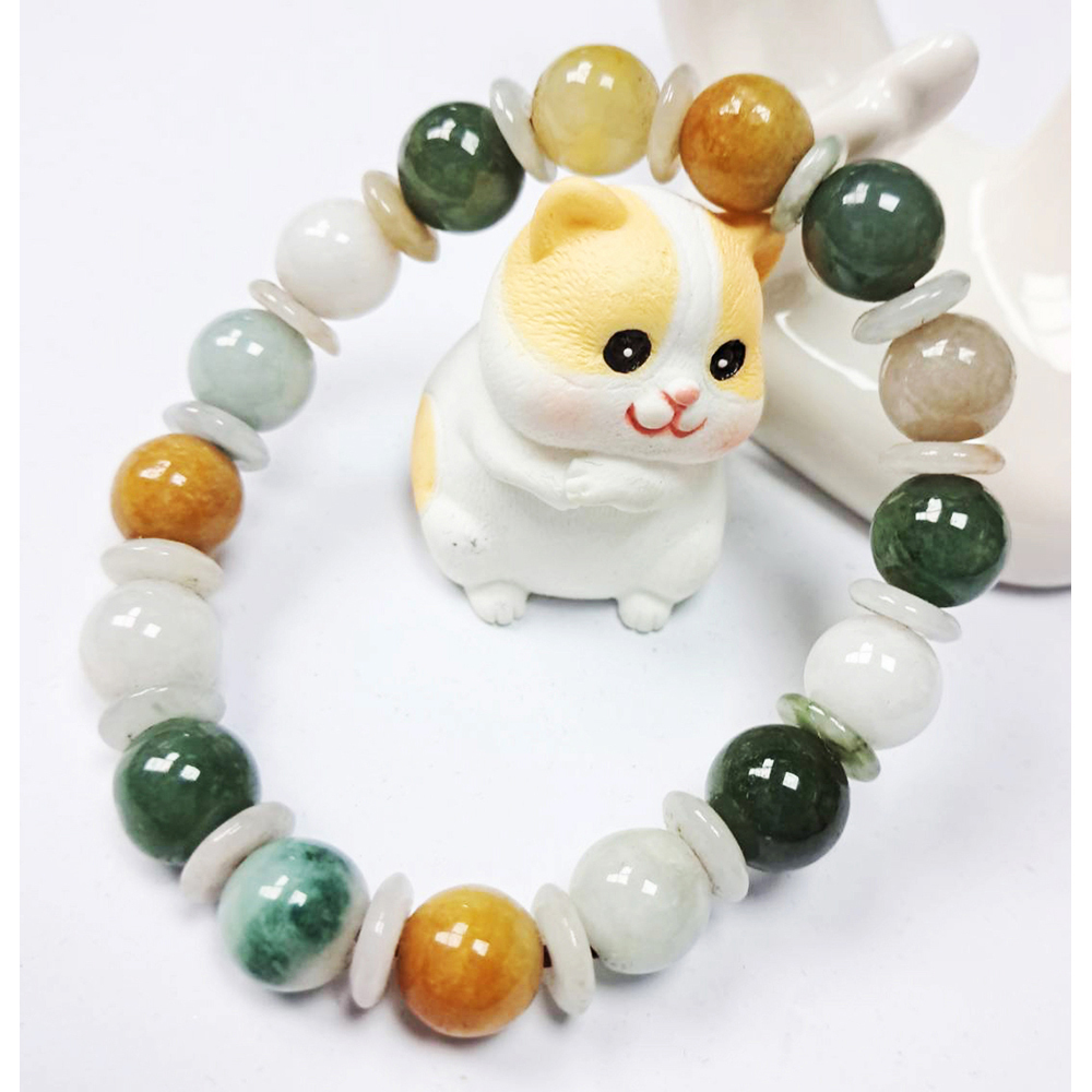 五色手工玉珠手珠10mm【十方】120558