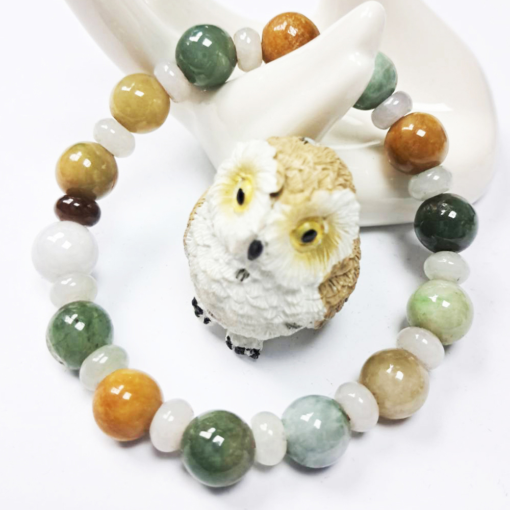 五色手工玉珠手珠10mm【十方】120586