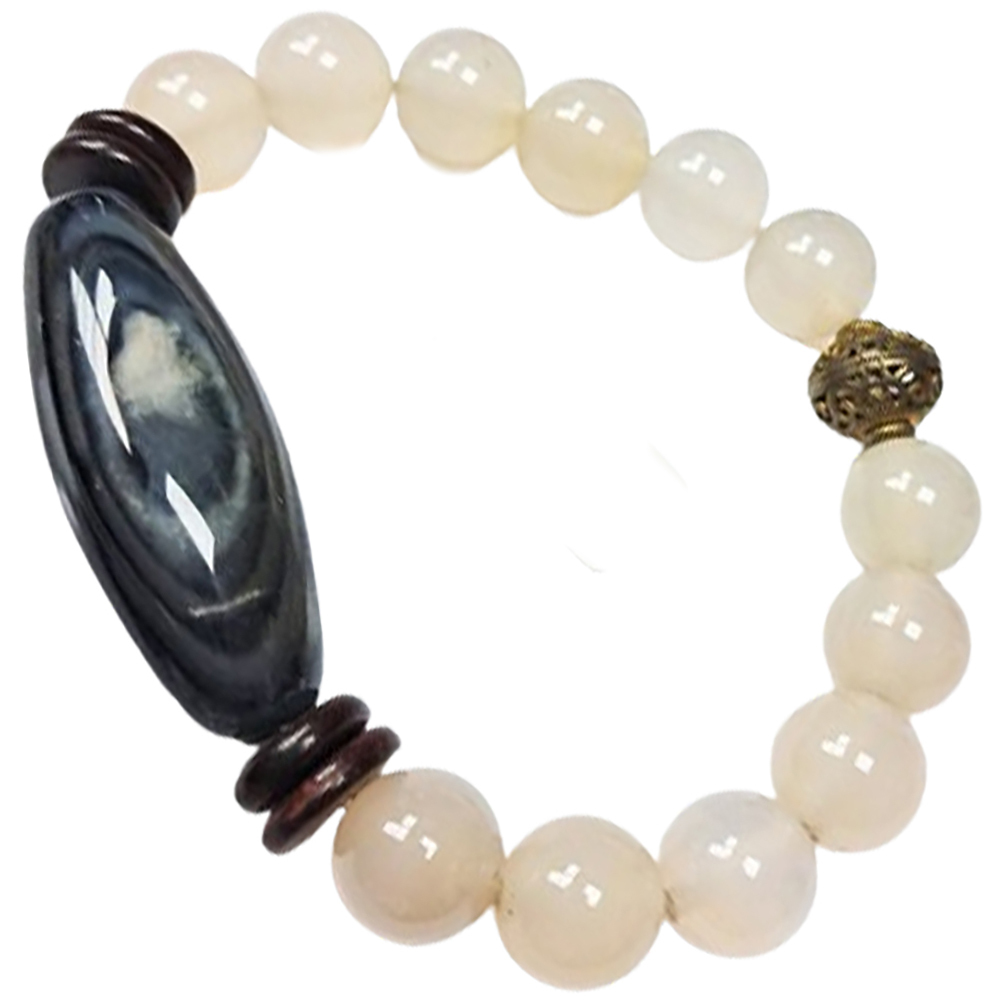 玉髓天珠&白玉髓手珠12mm【十方】129572