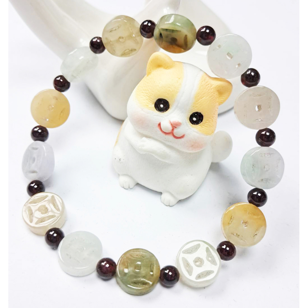 財源滾滾古錢玉手珠【十方】142391