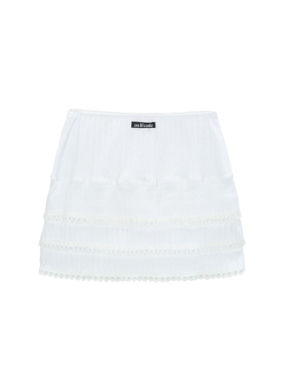 as if calie] LACE LAYERED MINI SKIRT